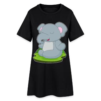 Elefant Yoga Fitness Meditation - Frauen T-Shirt-Kleid - Schwarz - Vorne