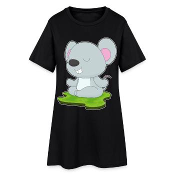 Maus Yoga Fitness Meditation - Frauen T-Shirt-Kleid - Schwarz - Vorne