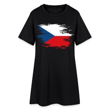 Drapeau de la République tchèque utilisé design - Robe T-shirt Femme - noir - Devant