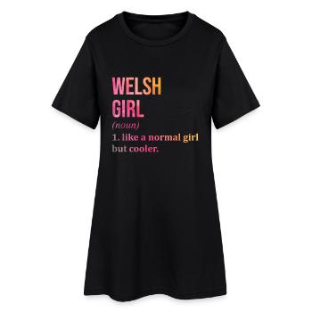 Pays de Galles - Robe T-shirt Femme - noir - Devant