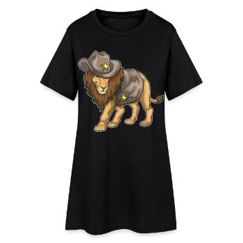 Chapeau du shérif Lion - Robe T-shirt Femme - noir - Devant