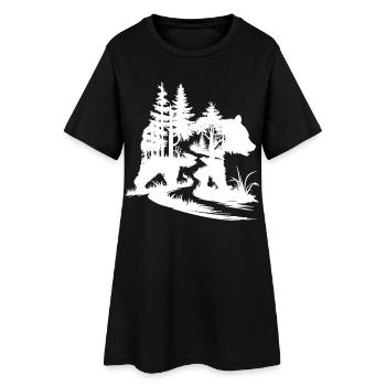 Bears Silhouette Forest Art - Women’s T-Shirt Dress - black - Front
