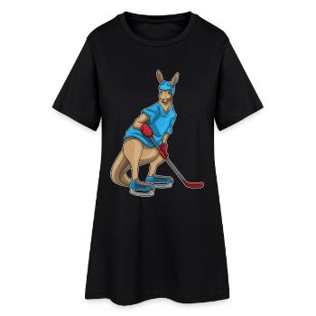 Bâton de hockey sur glace Kangourou - Robe T-shirt Femme - noir - Devant