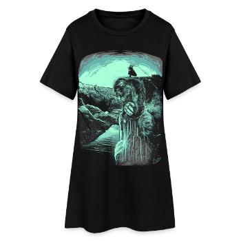 Preikestolen - Troll - Norwegen - Frauen T-Shirt-Kleid - Schwarz - Vorne