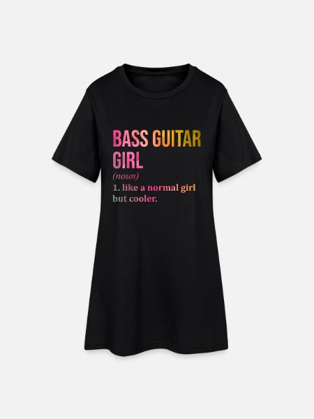 Bass Bass Bass - Frauen T-Shirt-Kleid - Schwarz