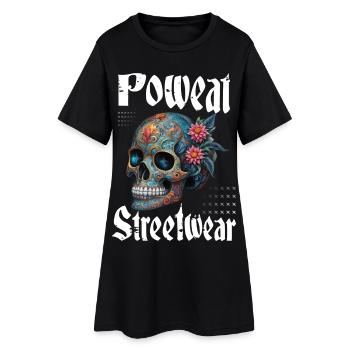 Poweat Streetwear Crâne - Robe T-shirt Femme - noir - Devant