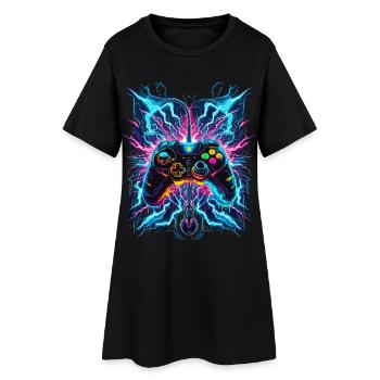 Neon Blitz Power Gaming Controller - Frauen T-Shirt-Kleid - Schwarz - Vorne