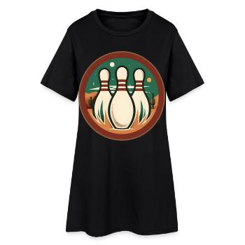 Vintage Bowling - Robe T-shirt Femme - noir - Devant