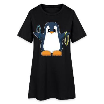 Pinguin Workout Gymnastik Fitness - Frauen T-Shirt-Kleid - Schwarz - Vorne