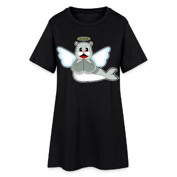 Ailes d’Ange des Phoques - Robe T-shirt Femme - noir - Devant