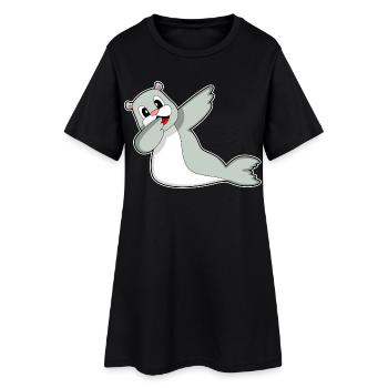 Danse hip-hop Seal - Robe T-shirt Femme - noir - Devant