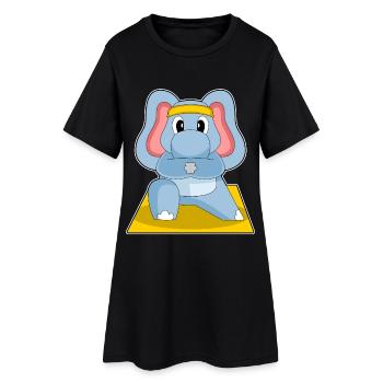 Gymnastique de fitness de yoga d’éléphant - Robe T-shirt Femme - noir - Devant