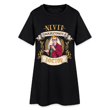 Cadeau drôle de docteur professionnel médical - Robe T-shirt Femme - noir - Devant