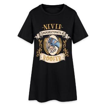 Cadeau drôle de professionnel de toit de couvreur - Robe T-shirt Femme - noir - Devant