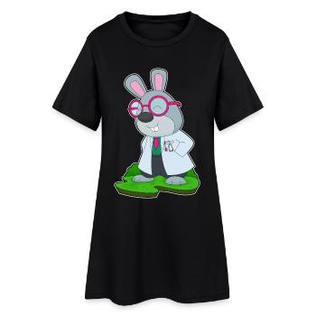 Stéthoscope Bunny Doctor - Robe T-shirt Femme - noir - Devant