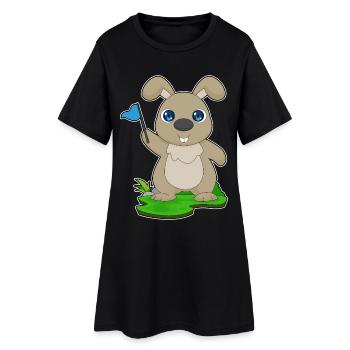 Drapeau du lapin - Robe T-shirt Femme - noir - Devant