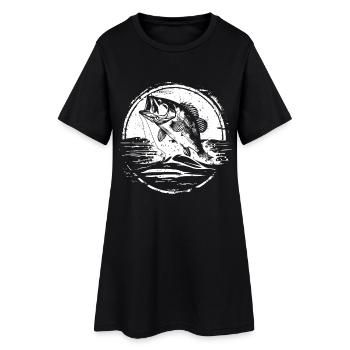 Dessin de poisson - Robe T-shirt Femme - noir - Devant