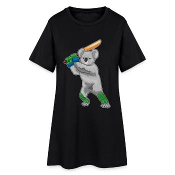 Battes de cricket Koala - Robe T-shirt Femme - noir - Devant