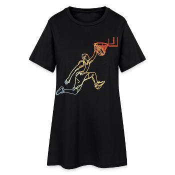 Look rétro de basket-ball - Robe T-shirt Femme - noir - Devant