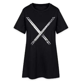 Dessin de baguettes - Robe T-shirt Femme - noir - Devant