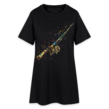 Graffiti de canne à pêche - Robe T-shirt Femme - noir - Devant