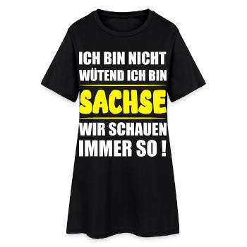 Ich bin Sachse – Lustiger Sächsisch Spruch - Frauen T-Shirt-Kleid - Schwarz - Vorne