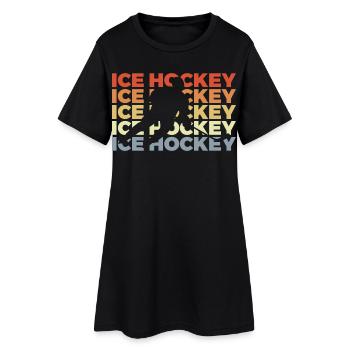 Ice Hockey Vintage Look - Frauen T-Shirt-Kleid - Schwarz - Vorne