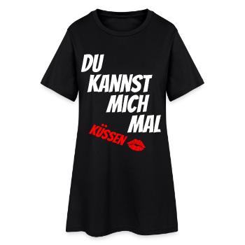 Du kannst mich mal küssen - Frauen T-Shirt-Kleid - Schwarz - Vorne