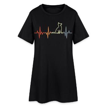 Vintage Dogs ECG Heart Line - Robe T-shirt Femme - noir - Devant