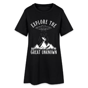 Explorez les grands extraterrestres OVNI inconnus - Robe T-shirt Femme - noir - Devant