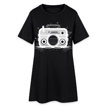 Oldschool Radio Skizze - Frauen T-Shirt-Kleid - Schwarz - Vorne