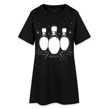 Bowling Zeichnung - Frauen T-Shirt-Kleid - Schwarz - Vorne