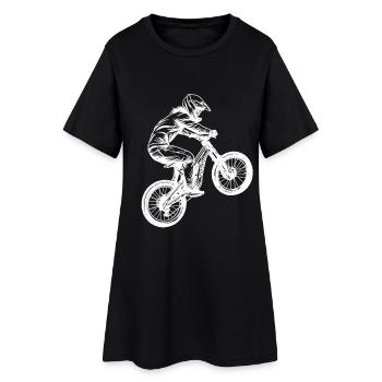 Fille de vélo de montagne - Robe T-shirt Femme - noir - Devant