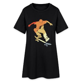 Vintage Skateboarding Graphic - Women’s T-Shirt Dress - black - Front