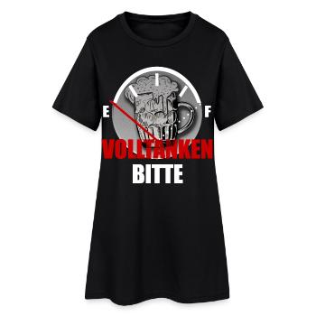 volltanken bitte - Bier trinken - Frauen T-Shirt-Kleid - Schwarz - Vorne