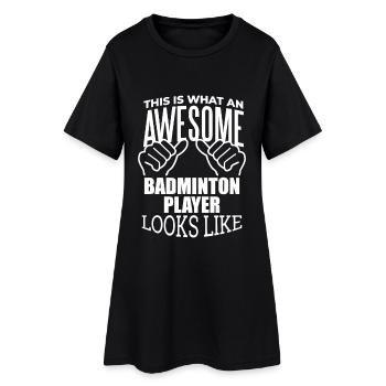 badminton - Robe T-shirt Femme - noir - Devant