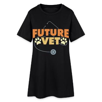 Futur vétérinaire - Robe T-shirt Femme - noir - Devant