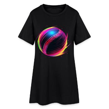 Balle de baseball Vaporwave - Robe T-shirt Femme - noir - Devant