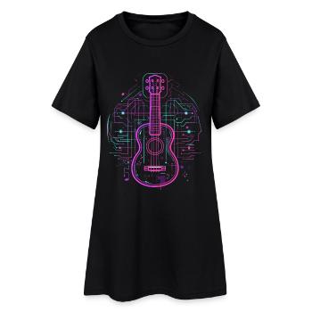 Ukulele Sketch Retro - Women’s T-Shirt Dress - black - Front