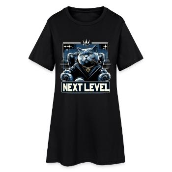 BKH Britisch Kurzhaar Blue Katze Königssessel - Frauen T-Shirt-Kleid - Schwarz - Vorne