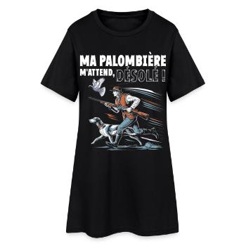Ma palombière m'attend désolé humour chasse - Robe T-shirt Femme - noir - Devant
