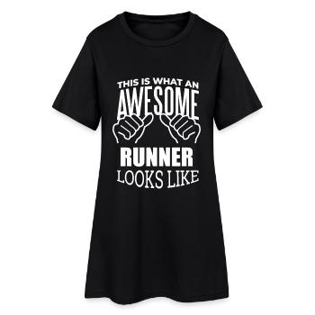 course - Robe T-shirt Femme - noir - Devant