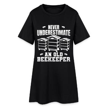 Never underestimate an old beekeeper - Women’s T-Shirt Dress - black - Front