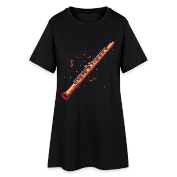 Flûte graphique - Robe T-shirt Femme - noir - Devant