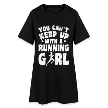 Running girl - Women’s T-Shirt Dress - black - Front