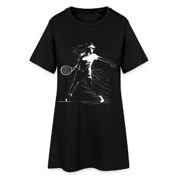 Tennisspielerin Skizze - Frauen T-Shirt-Kleid - Schwarz - Vorne