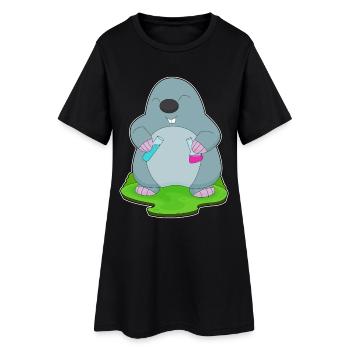 Laboratoire de tubes à essai de science taupe - Robe T-shirt Femme - noir - Devant