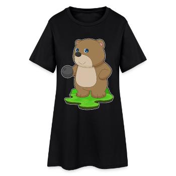 Boule de bowling Bear Bowling - Robe T-shirt Femme - noir - Devant