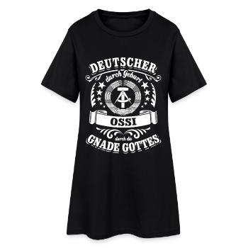 Deutscher durch Geburt Ossi durch die Gnade Gottes - Frauen T-Shirt-Kleid - Schwarz - Vorne