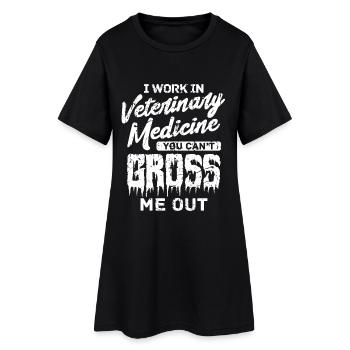 I work in veterinary medicine - Women’s T-Shirt Dress - black - Front